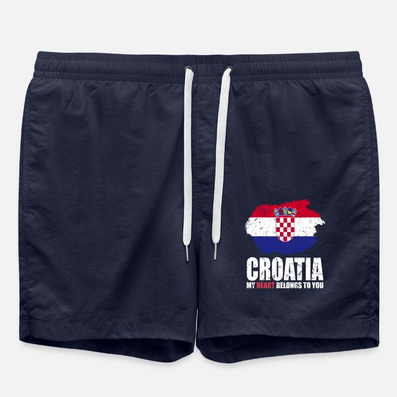 Croatia Flag - Swim Trunks - french navy