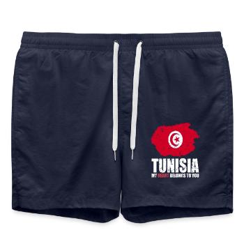 Drapeau de la Tunisie - Short de bain - bleu marine - Devant - AI Model Male 185 light (185cm)