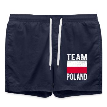 Polen Fahne - Badeshorts - French Navy - Vorne - AI Model Male 185 light (185cm)