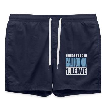 California Meme - Swim Trunks - french navy - Front - AI Model Male 185 light (185cm)