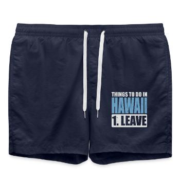 Hawaii Memes - Swim Trunks - french navy - Front - AI Model Male 185 light (185cm)