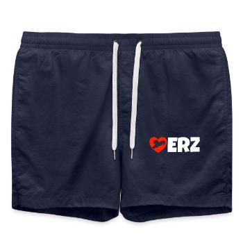 Erzgebirge Liebe Herz Haamit - Badeshorts - French Navy - Vorne - AI Model Male 185 light (185cm)
