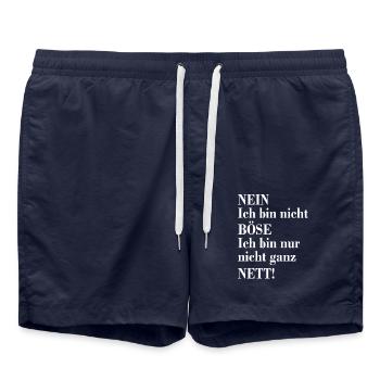 Nein ich bin nicht böse ich bin nur nicht ganz net - Badeshorts - French Navy - Vorne - AI Model Male 185 light (185cm)