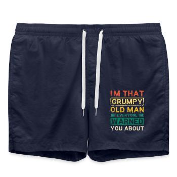 Je suis ce vieil homme grincheux - Short de bain - bleu marine - Devant - AI Model Male 185 light (185cm)