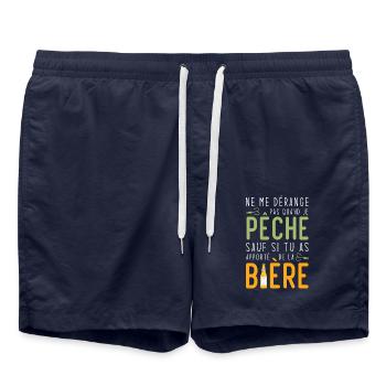 Je pêche sauf si tu as apportè de la bière - Short de bain - bleu marine - Devant - AI Model Male 185 light (185cm)