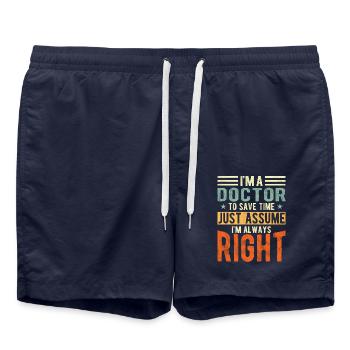 Médecin - Short de bain - bleu marine - Devant - AI Model Male 185 light (185cm)
