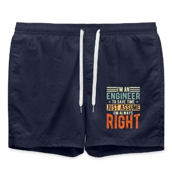 Technician - Swim Trunks - french navy - Front - AI Model Male 185 light (185cm)