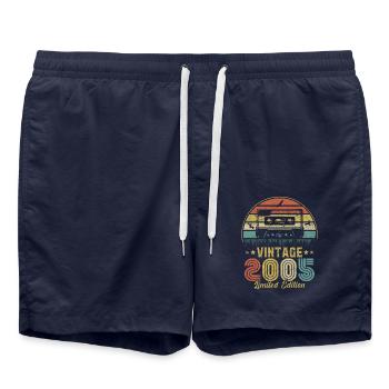 Vintage cassette 2005 - Swim Trunks - french navy - Front - AI Model Male 185 light (185cm)
