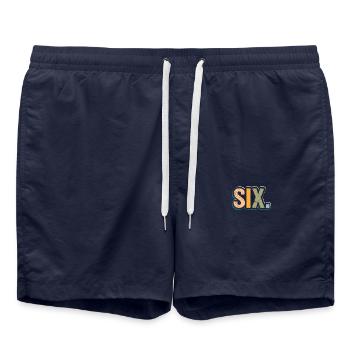 6th Birthday Kids Toodler Six Birthday - Swim Trunks - french navy - Front - AI Model Male 185 light (185cm)