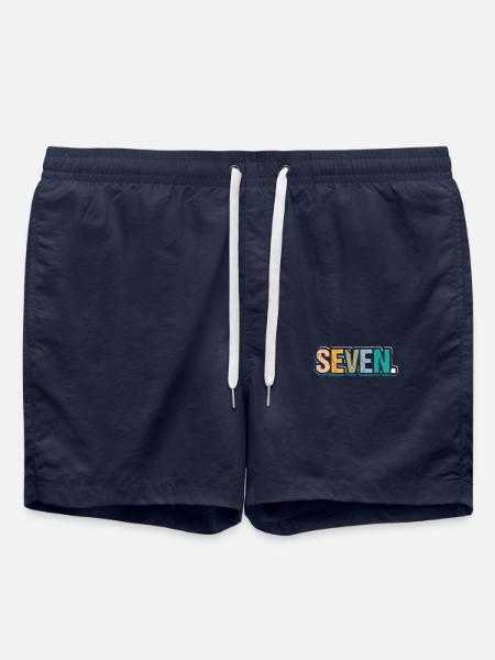 7th Birthday Kids Seven Birthday - Swim Trunks - french navy