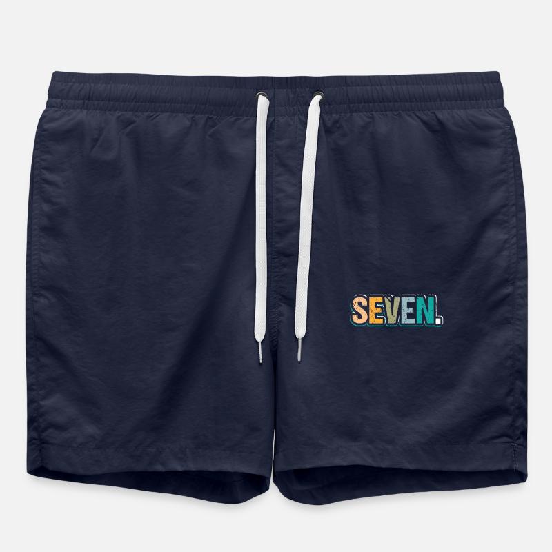 7e anniversaire Enfants Sept ans - Short de bain - bleu marine