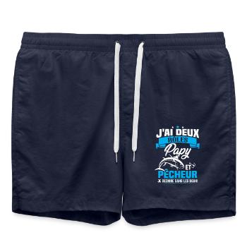 Papy Et pêcheur - Short de bain - bleu marine - Devant - AI Model Male 185 light (185cm)