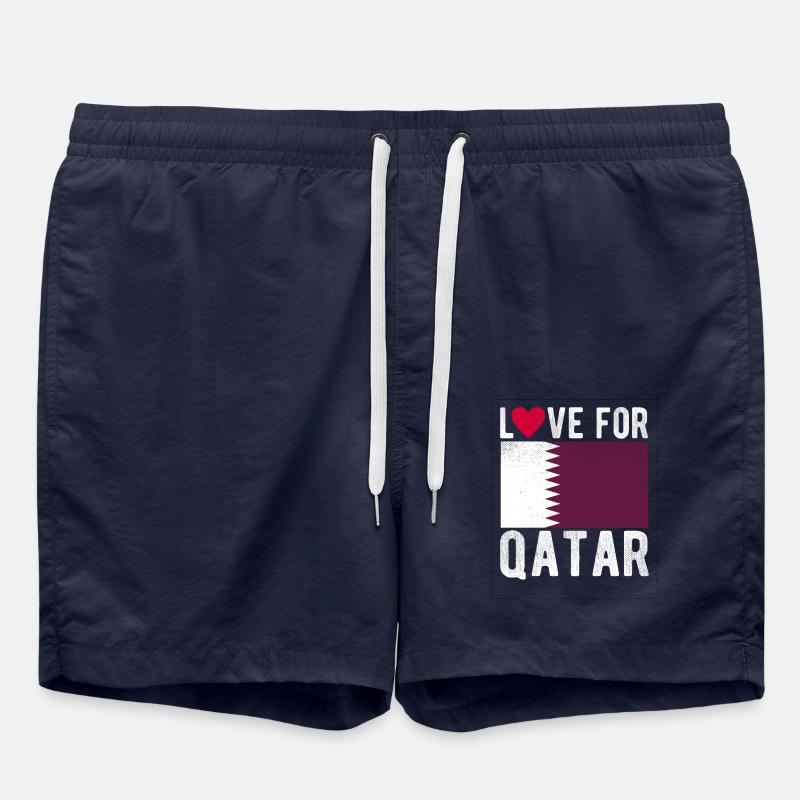 Qatar Flag - Swim Trunks - french navy