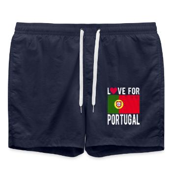 Portugal Flag - Swim Trunks - french navy - Front - AI Model Male 185 light (185cm)
