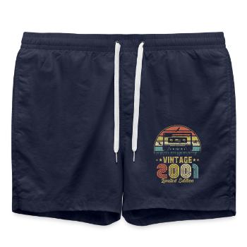 Vintage-Kassette 2001 - Badeshorts - French Navy - Vorne - AI Model Male 185 light (185cm)