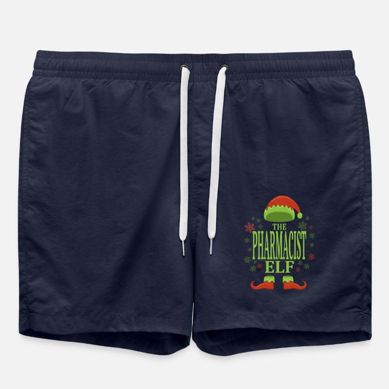 Pharmacien lutin de Noël - Short de bain - bleu marine