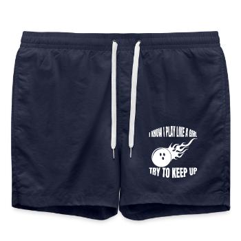 Bowling Bowling Kegel Bowler Bowling ball gift - Swim Trunks - french navy - Front - AI Model Male 185 light (185cm)