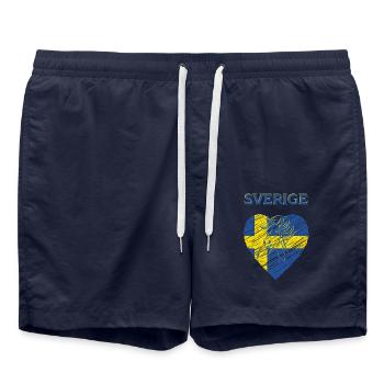 Sverige Sweden Swedish Dala Horse Dala Horse - Swim Trunks - french navy - Front - AI Model Male 185 light (185cm)