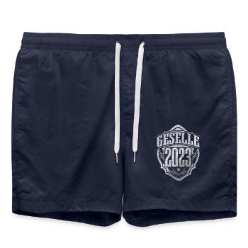 Geselle 2023 Gesellenprüfung - Badeshorts - French Navy - Vorne - AI Model Male 185 light (185cm)
