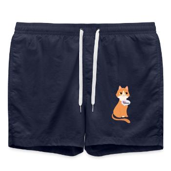 I puked funny cat American choice - Swim Trunks - french navy - Front - AI Model Male 185 light (185cm)