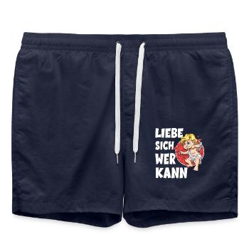 Liebe Sich Wer Kann für den Partner - Badeshorts - French Navy - Vorne - AI Model Male 185 light (185cm)