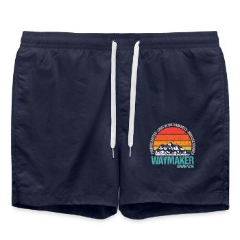 Waymaker Jesus Christian Bible Pray Religion - Badeshorts - French Navy - Vorne - AI Model Male 185 light (185cm)