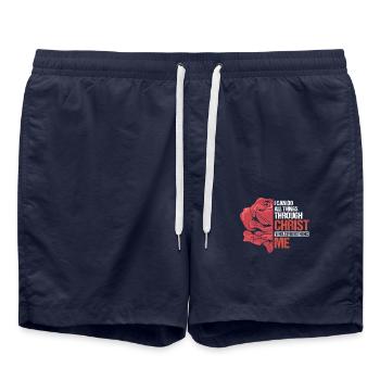 Roses I am Waymaker Jesus Christian Bible - Badeshorts - French Navy - Vorne - AI Model Male 185 light (185cm)