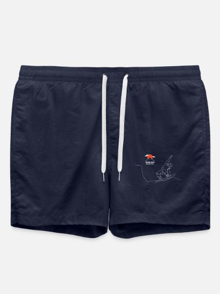 Snowboard, Snowboarder, Hokkaido Snowboard, - Swim Trunks - french navy