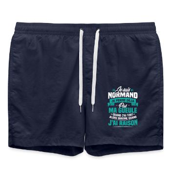 Humour cadeau Je suis Normand - Short de bain - bleu marine - Devant - AI Model Male 185 light (185cm)