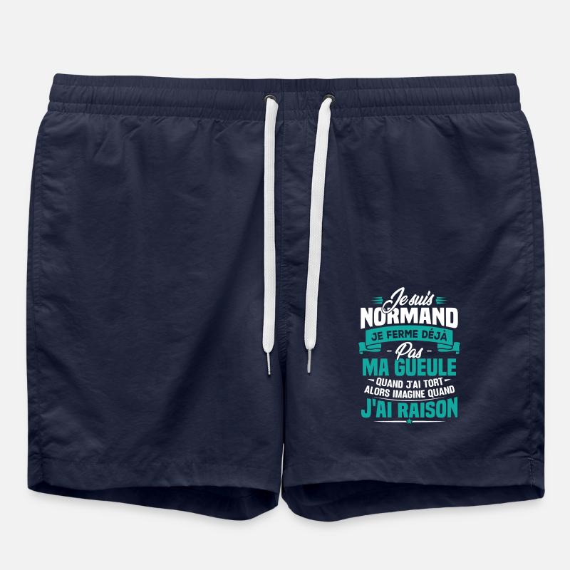 Humour cadeau Je suis Normand - Short de bain - bleu marine