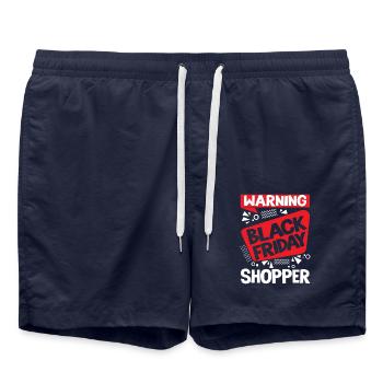 Warning Black Friday Shopper - Badeshorts - French Navy - Vorne - AI Model Male 185 light (185cm)