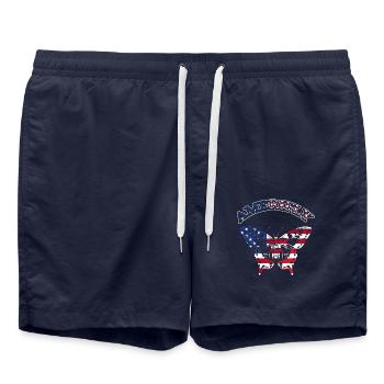 Amerifly 4 juillet Ailes de papillon - Short de bain - bleu marine - Devant - AI Model Male 185 light (185cm)