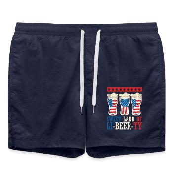 Süßes Land Der Li-bier-ty 4. Juli - Badeshorts - French Navy - Vorne - AI Model Male 185 light (185cm)
