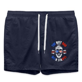 Les meilleurs vêtements Papa 4 juillet Feux d’artifice - Short de bain - bleu marine - Devant - AI Model Male 185 light (185cm)