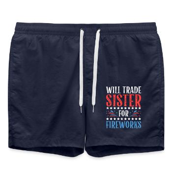 Wird Schwester Für Feuerwerk 4. Juli Feminist - Badeshorts - French Navy - Vorne - AI Model Male 185 light (185cm)