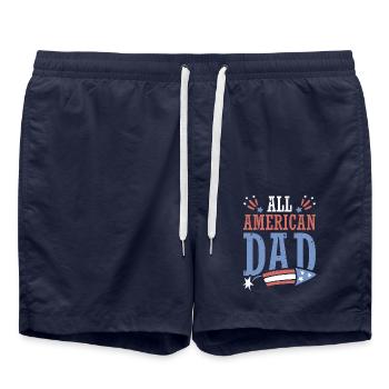 All American Dad July 4 Fireworks - Swim Trunks - french navy - Front - AI Model Male 185 light (185cm)