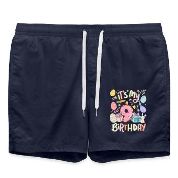 C’est mon lapin de vacances de 9 ans en beignet de Pâques - Short de bain - bleu marine - Devant - AI Model Male 185 light (185cm)