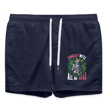 Eines Tages Werden Wir Alle Tot Sein Botanischer - Badeshorts - French Navy - Vorne - AI Model Male 185 light (185cm)