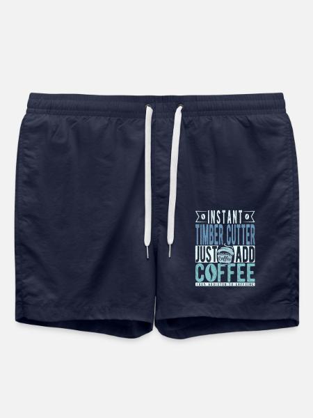 Wood cutter coffee saying - Swim Trunks - french navy