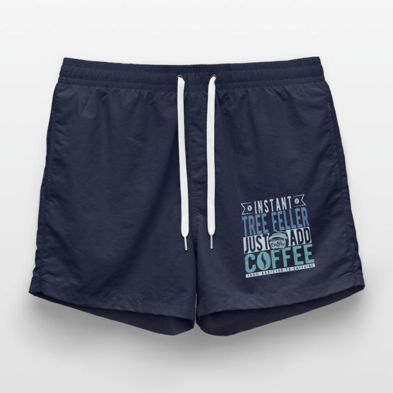 Baum Faller Kaffee Spruch Badeshorts