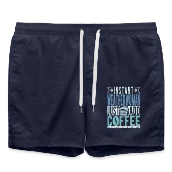 Météo femme café dicton - Short de bain - bleu marine - Devant - AI Model Male 185 light (185cm)