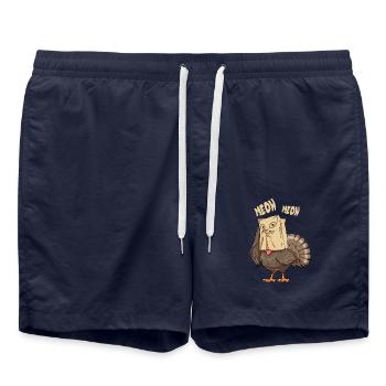 Lustiger Meow Verkleidet Truthahn Katze - Badeshorts - French Navy - Vorne - AI Model Male 185 light (185cm)