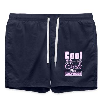 Cool girls play Lacrosse - Swim Trunks - french navy - Front - AI Model Male 185 light (185cm)