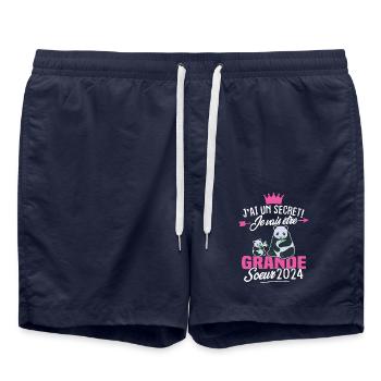 J'ai un secret Je Vais Être Grande Soeur 2024 - Short de bain - bleu marine - Devant - AI Model Male 185 light (185cm)