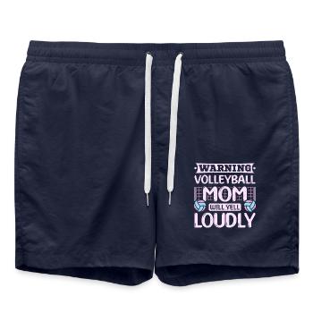 Volleyball mom will yell loudly - Swim Trunks - french navy - Front - AI Model Male 185 light (185cm)