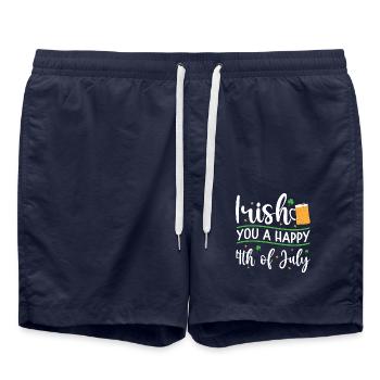 Irish You A Joyeux 4th Of July Green Clover - Short de bain - bleu marine - Devant - AI Model Male 185 light (185cm)