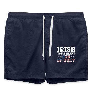 Irish You A Joyeux 4th Of July Green Clover - Short de bain - bleu marine - Devant - AI Model Male 185 light (185cm)