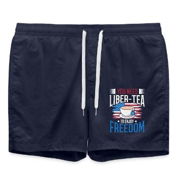 Ils ont besoin de Liber-tea pour profiter de la liberté du 4ème siècle. - Short de bain - bleu marine - Devant - AI Model Male 185 light (185cm)