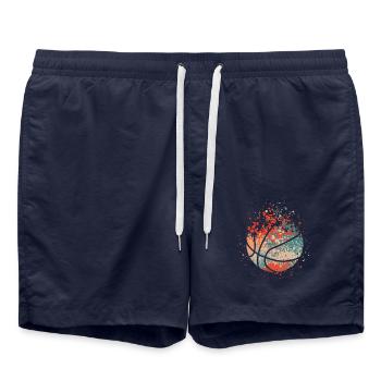 Basketball splash - Swim Trunks - french navy - Front - AI Model Male 185 light (185cm)