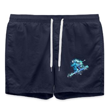 Splash Art Sports d’hiver Ski Ski Skis - Short de bain - bleu marine - Devant - AI Model Male 185 light (185cm)